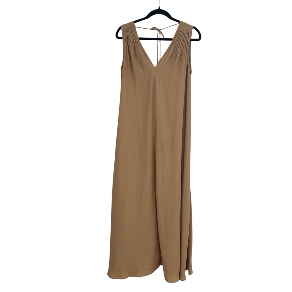 Caribbean Queen Women’s Sleeveless V-Neck Maxi Dress in Camel Sz S GUC